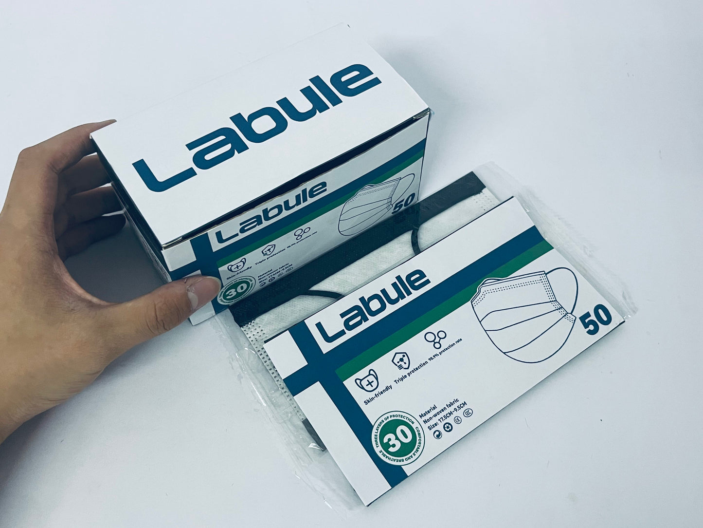 Labule Individually Wrapped - 4-Layer Filter Disposable Black Mask Single