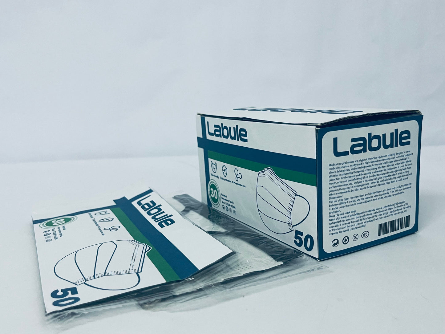 Labule Individually Wrapped - 4-Layer Filter Disposable Black Mask Single