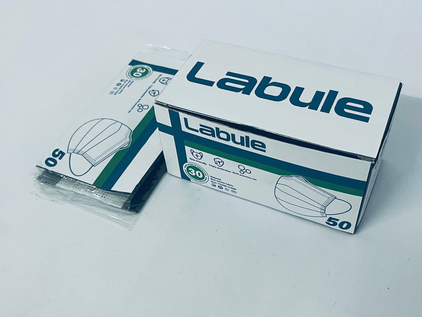Labule Individually Wrapped - 4-Layer Filter Disposable Black Mask Single