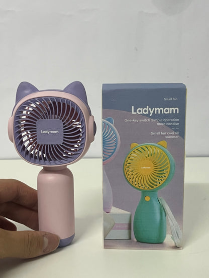 【Ladymam Cat Ear Handheld Mini Fan】—— Cute, Portable Cooling for Summer Days