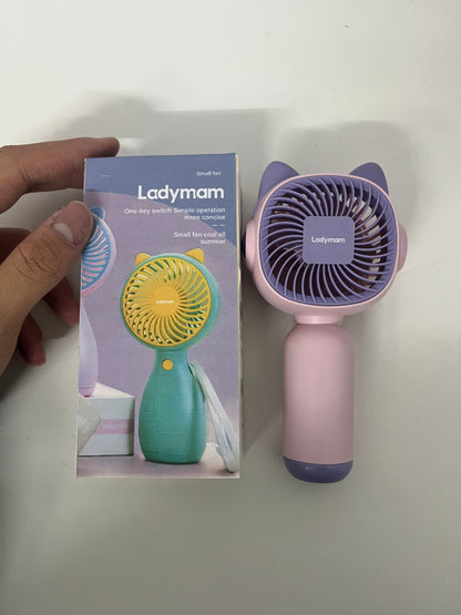 【Ladymam Cat Ear Handheld Mini Fan】—— Cute, Portable Cooling for Summer Days