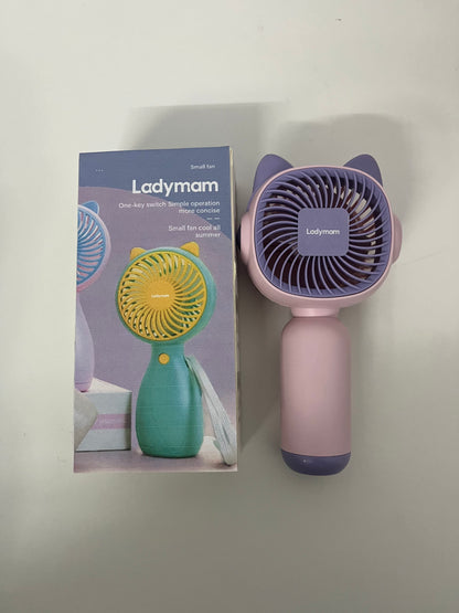 【Ladymam Cat Ear Handheld Mini Fan】—— Cute, Portable Cooling for Summer Days