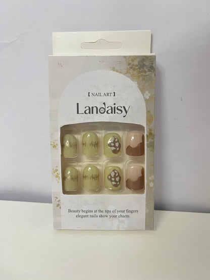 Landaisy False nails Artistic Nail Tips Retro & Elegant Convenient & Exquisite A Quick Creator of Finger Charm