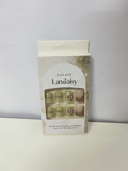 Landaisy False nails Artistic Nail Tips Retro & Elegant Convenient & Exquisite A Quick Creator of Finger Charm
