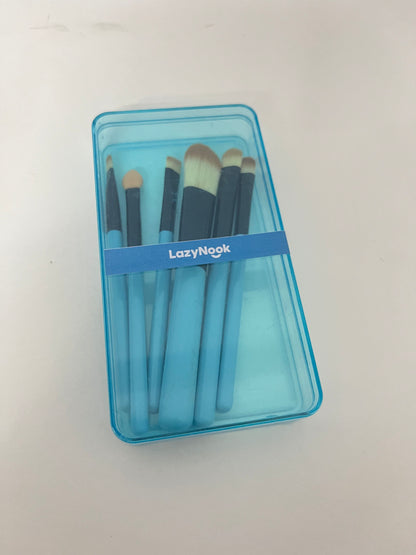 LazyNook 6Pcs Eye Makeup Brush Set - Soft Eyeshadow Blending Detail Brushes with Storage Case