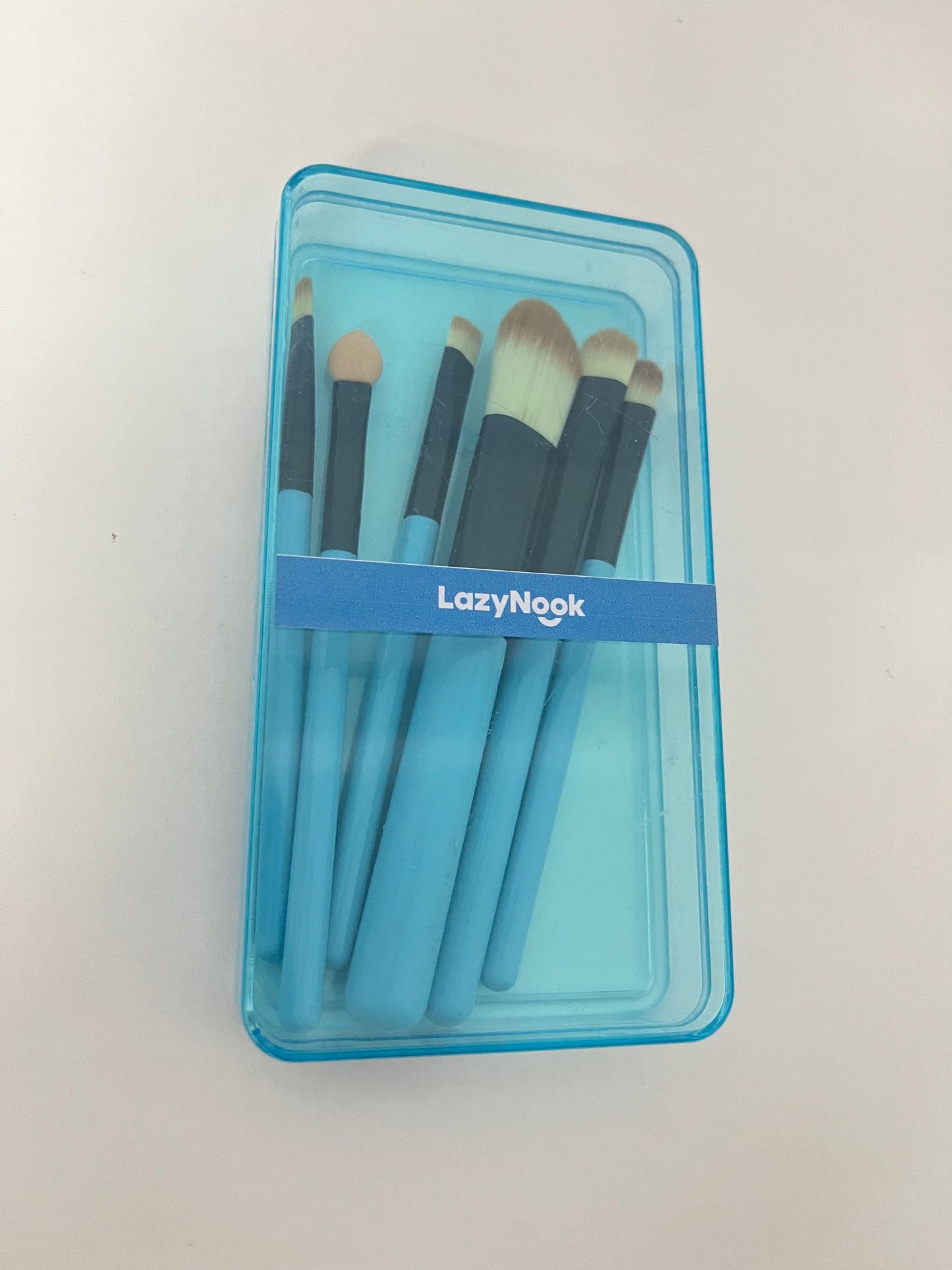 LazyNook 6Pcs Eye Makeup Brush Set - Soft Eyeshadow Blending Detail Brushes with Storage Case