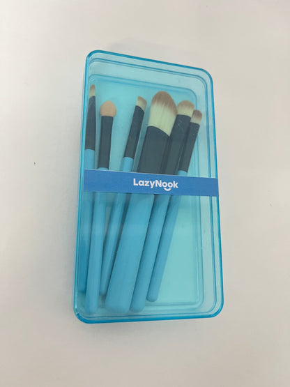 LazyNook 6Pcs Eye Makeup Brush Set - Soft Eyeshadow Blending Detail Brushes with Storage Case