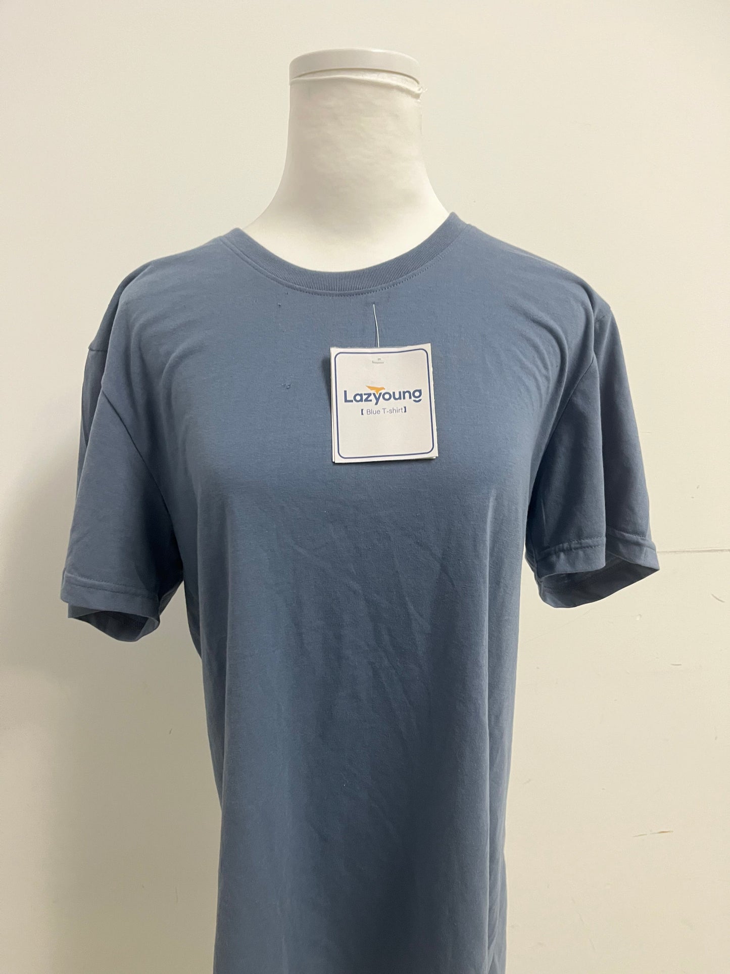 Lazyoung Blue T-Shirt - Classic Crew Neck Oversized Fit for Effortless Style