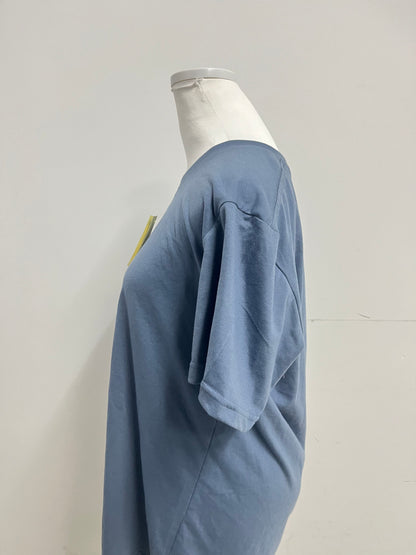 Lazyoung Blue T-Shirt - Classic Crew Neck Oversized Fit for Effortless Style