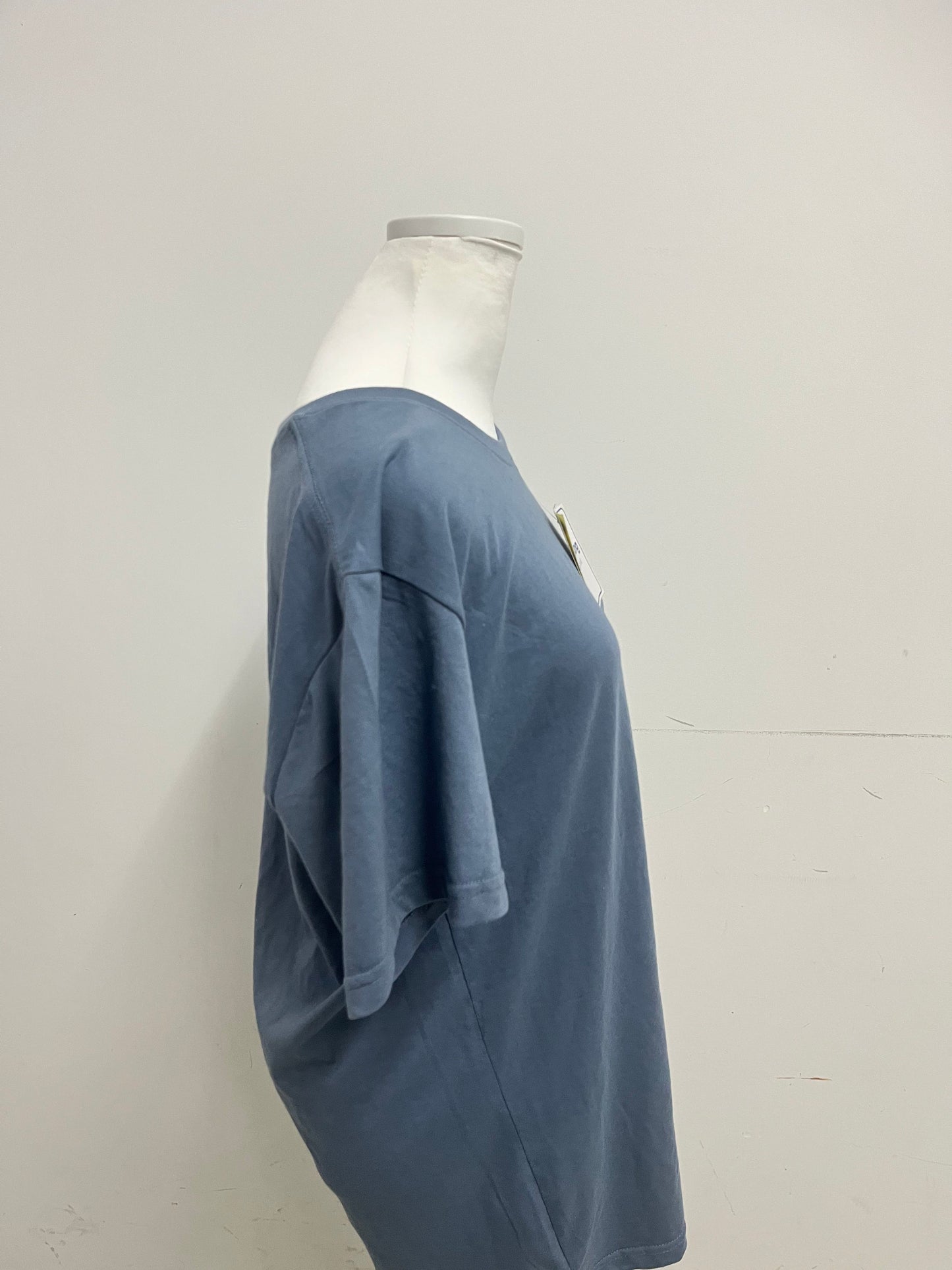 Lazyoung Blue T-Shirt - Classic Crew Neck Oversized Fit for Effortless Style