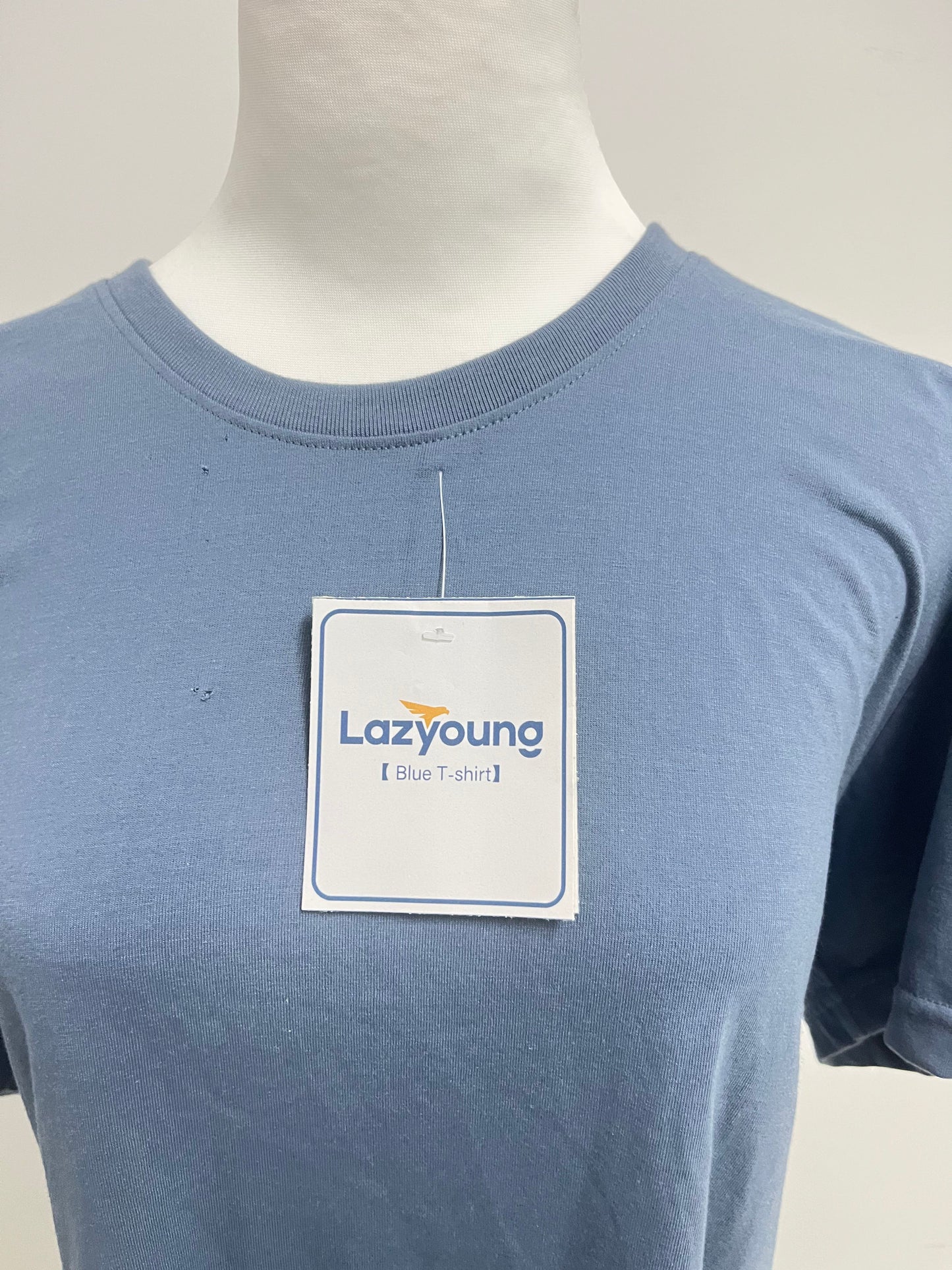 Lazyoung Blue T-Shirt - Classic Crew Neck Oversized Fit for Effortless Style