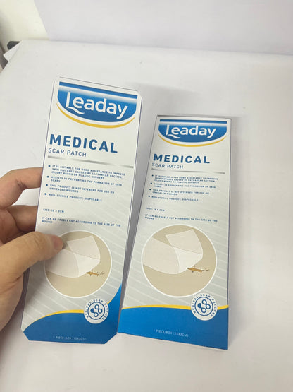 Leaday Advanced Clear Silicone Scar Sheets(1.2"x 6"), Reusable Silicone Sheets for Scars Aopearance Management