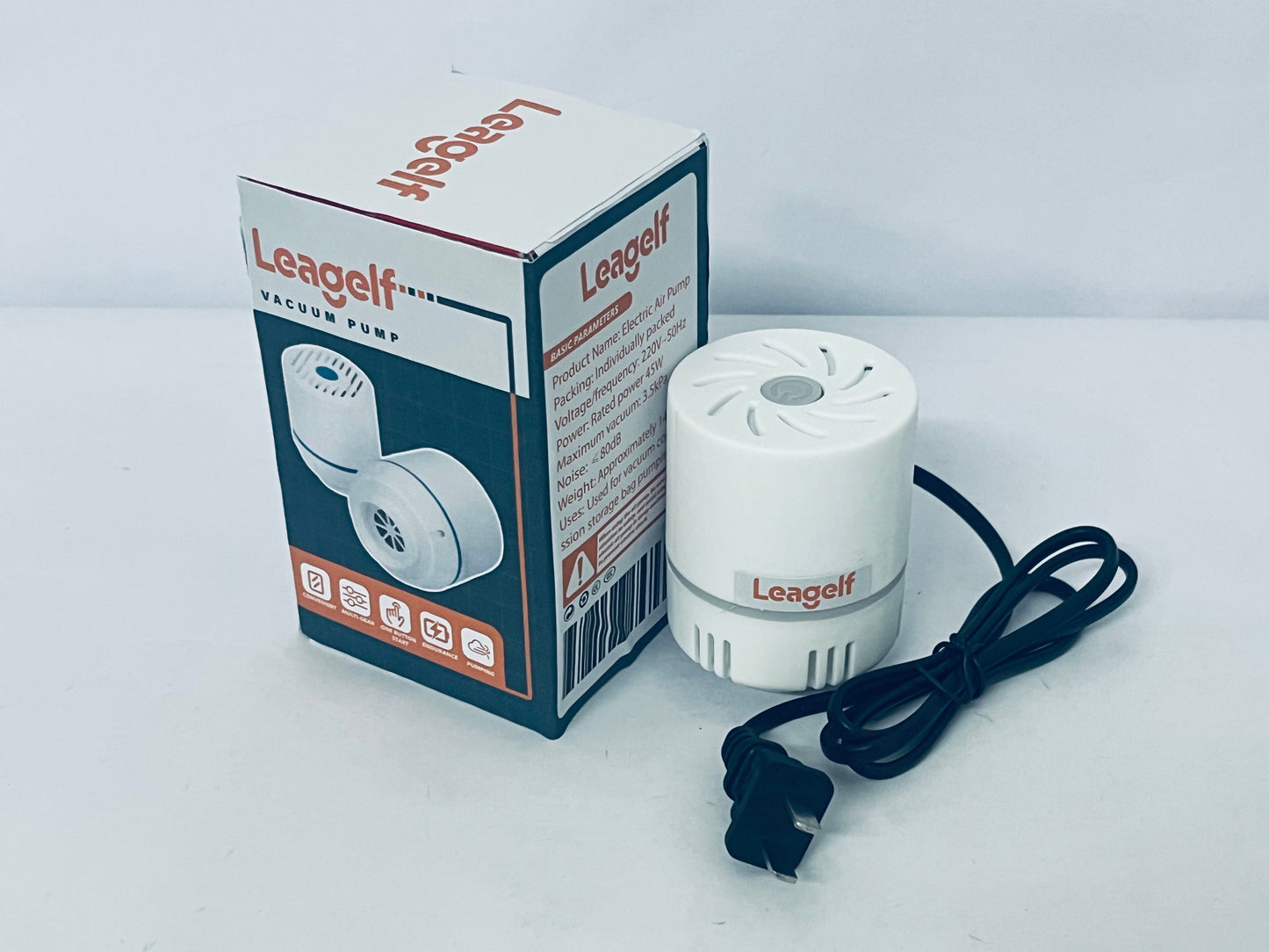 Leagelf Electric Vacuum Pump for Bags - Portable, Fits Most Vacuum Seal Bags (Storage Bag Not Included)
