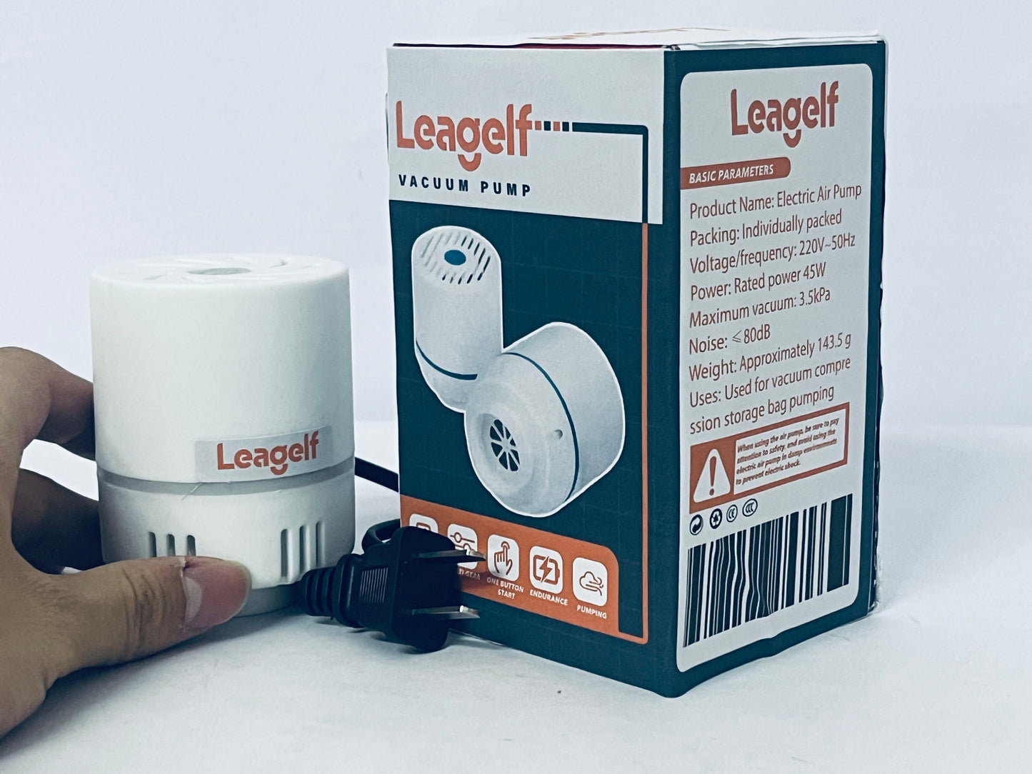Leagelf Electric Vacuum Pump for Bags - Portable, Fits Most Vacuum Seal Bags (Storage Bag Not Included)