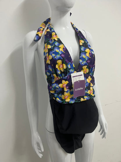 【Leasthe Floral Halter One-Piece Swimsuit】—— Vibrant & Flattering Swimwear for Confident Summer Days