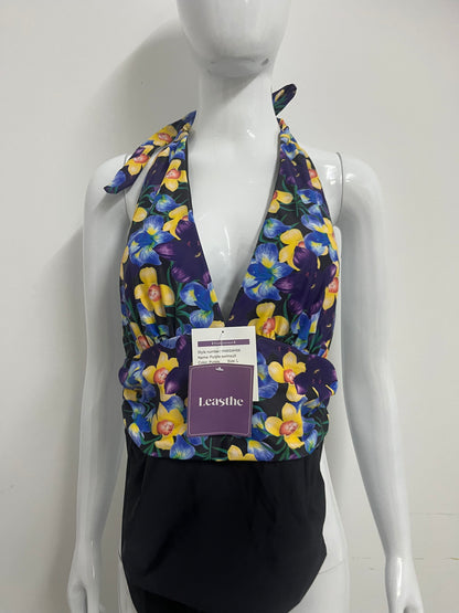 【Leasthe Floral Halter One-Piece Swimsuit】—— Vibrant & Flattering Swimwear for Confident Summer Days
