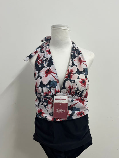 Leftiger Swimsuits - Navy Floral Halter Wrap Top (S/M/L Sizes)
