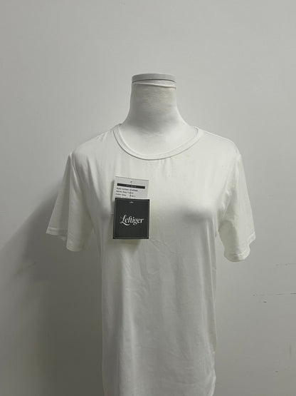 Leftiger Basic White Crew Neck T-Shirt (Relaxed Fit)