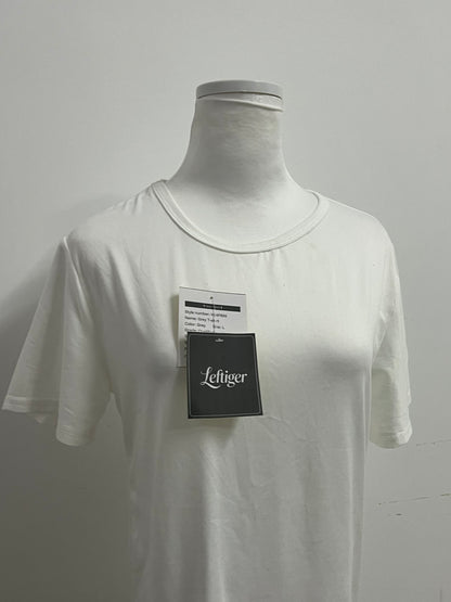 Leftiger Basic White Crew Neck T-Shirt (Relaxed Fit)