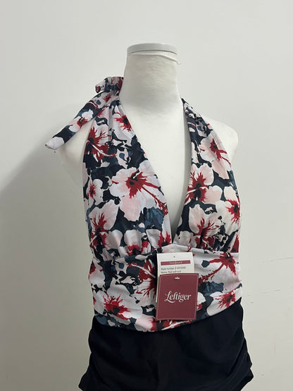 Leftiger Swimsuits - Navy Floral Halter Wrap Top (S/M/L Sizes)
