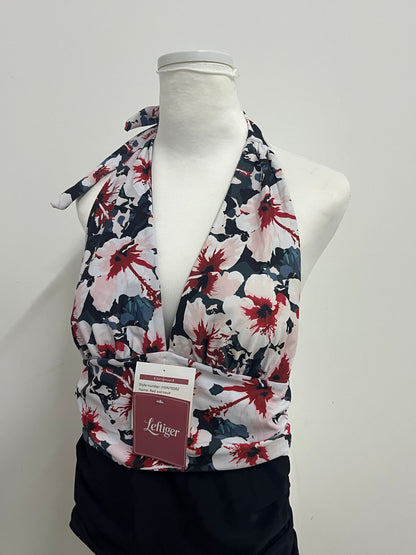 Leftiger Swimsuits - Navy Floral Halter Wrap Top (S/M/L Sizes)