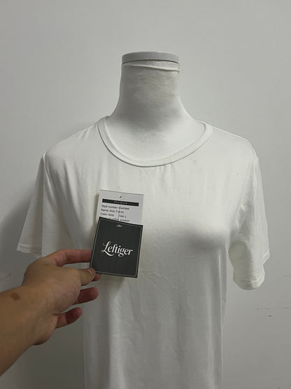 Leftiger Basic White Crew Neck T-Shirt (Relaxed Fit)