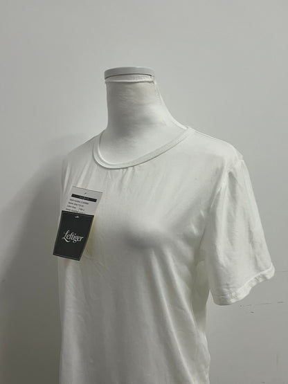 Leftiger Basic White Crew Neck T-Shirt (Relaxed Fit)