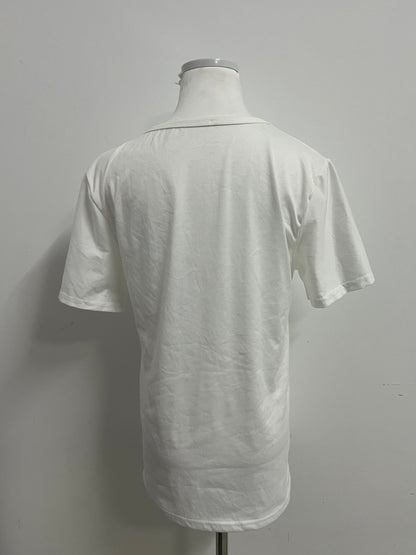 Leftiger Basic White Crew Neck T-Shirt (Relaxed Fit)