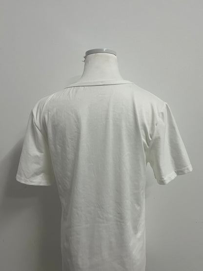 Leftiger Basic White Crew Neck T-Shirt (Relaxed Fit)