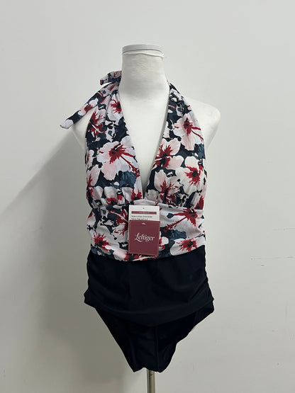 Leftiger Swimsuits - Navy Floral Halter Wrap Top (S/M/L Sizes)
