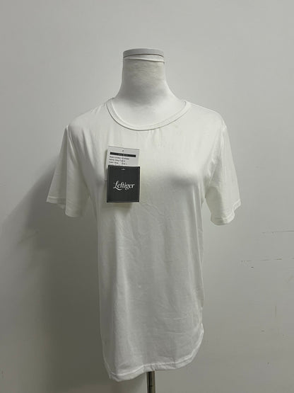 Leftiger Basic White Crew Neck T-Shirt (Relaxed Fit)