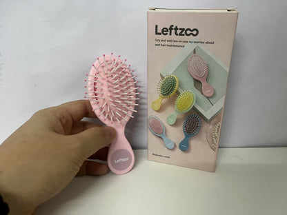 【Leftzoo Dry & Wet Mini Cushion Hairbrush】—— Portable Detangling & Scalp Care for All Hair Types