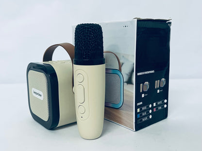 Leopardeer Mini Karaoke Machine Speaker for Kids Adults,Portable Bluetooth with 1 Wireless Microphone