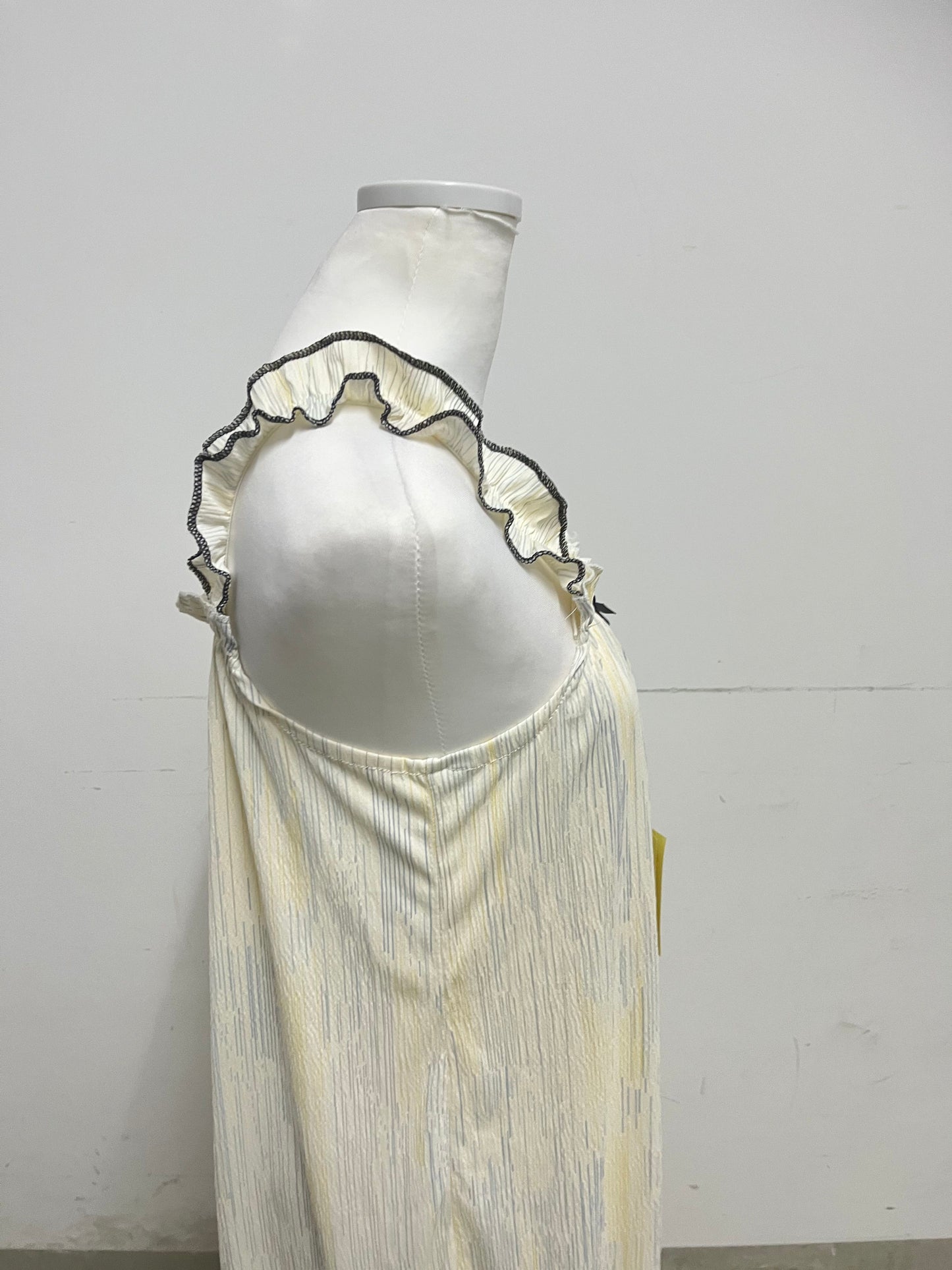 Levelove French Sweet Camisole Nightgown - Pleated Texture Breathable Home Long Dress
