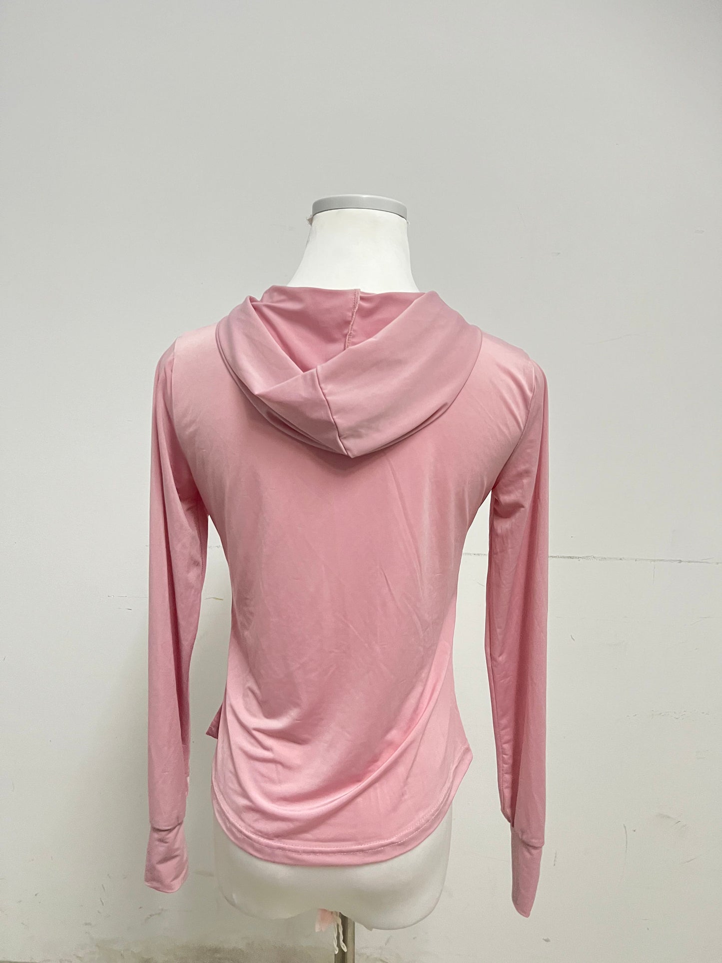 Levelove Pink Hooded Zipper Sports Jacket - Lightweight Breathable Slim-Fit Fitness Casual Top