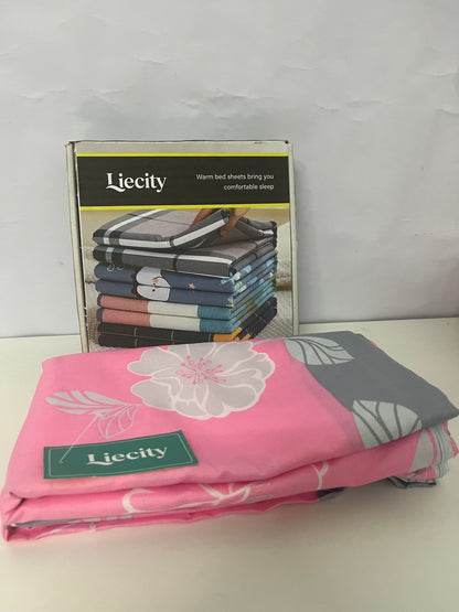【Liecity Bedsheets】——Liecity Soft Floral Print Bed Sheet - Breathable, Fade-Resistant, All-Season Bedding with American Countryside Style
