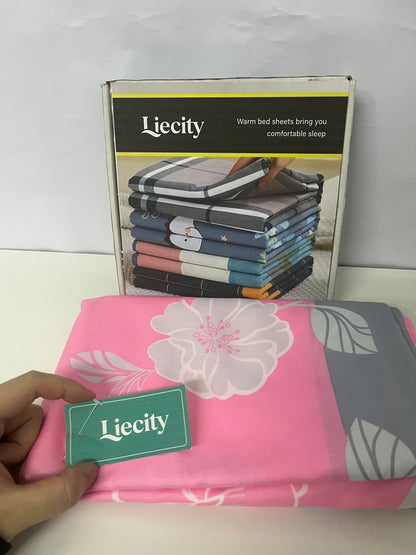 【Liecity Bedsheets】——Liecity Soft Floral Print Bed Sheet - Breathable, Fade-Resistant, All-Season Bedding with American Countryside Style
