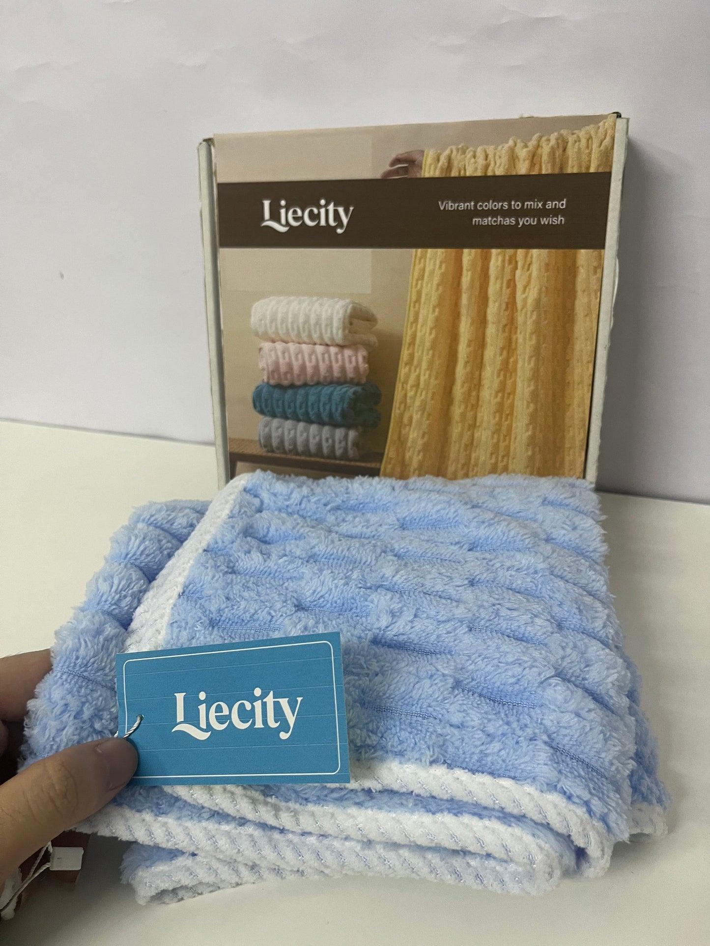 【Liecity Washcloths】——Liecity Cloud Plush Washcloths - Ultra Absorbent, Lint-Free, Soft & Quick-Drying Face Towels for Bathroom & Kitchen