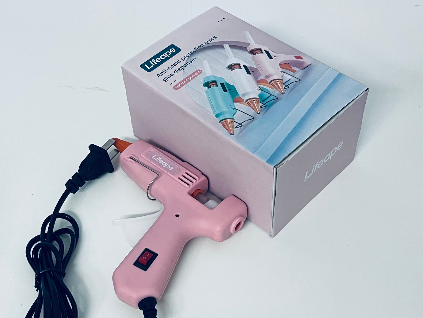 Lifeape Hot Melt Glue Gun, Anti-Scald & Quick Glue Dispensing, Pink Aesthetic, Must-Have for DIY Crafts & Home Repairs