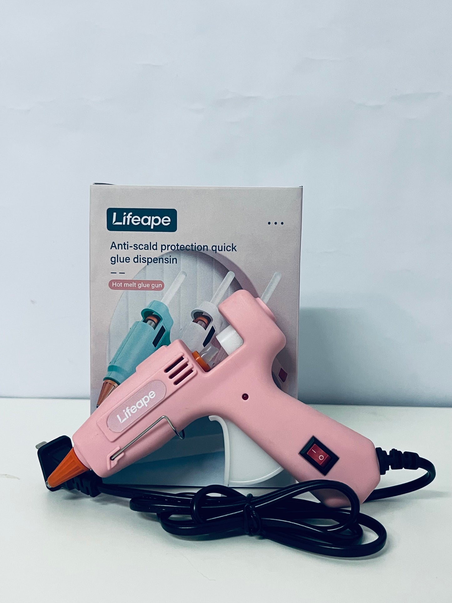 Lifeape Hot Melt Glue Gun, Anti-Scald & Quick Glue Dispensing, Pink Aesthetic, Must-Have for DIY Crafts & Home Repairs