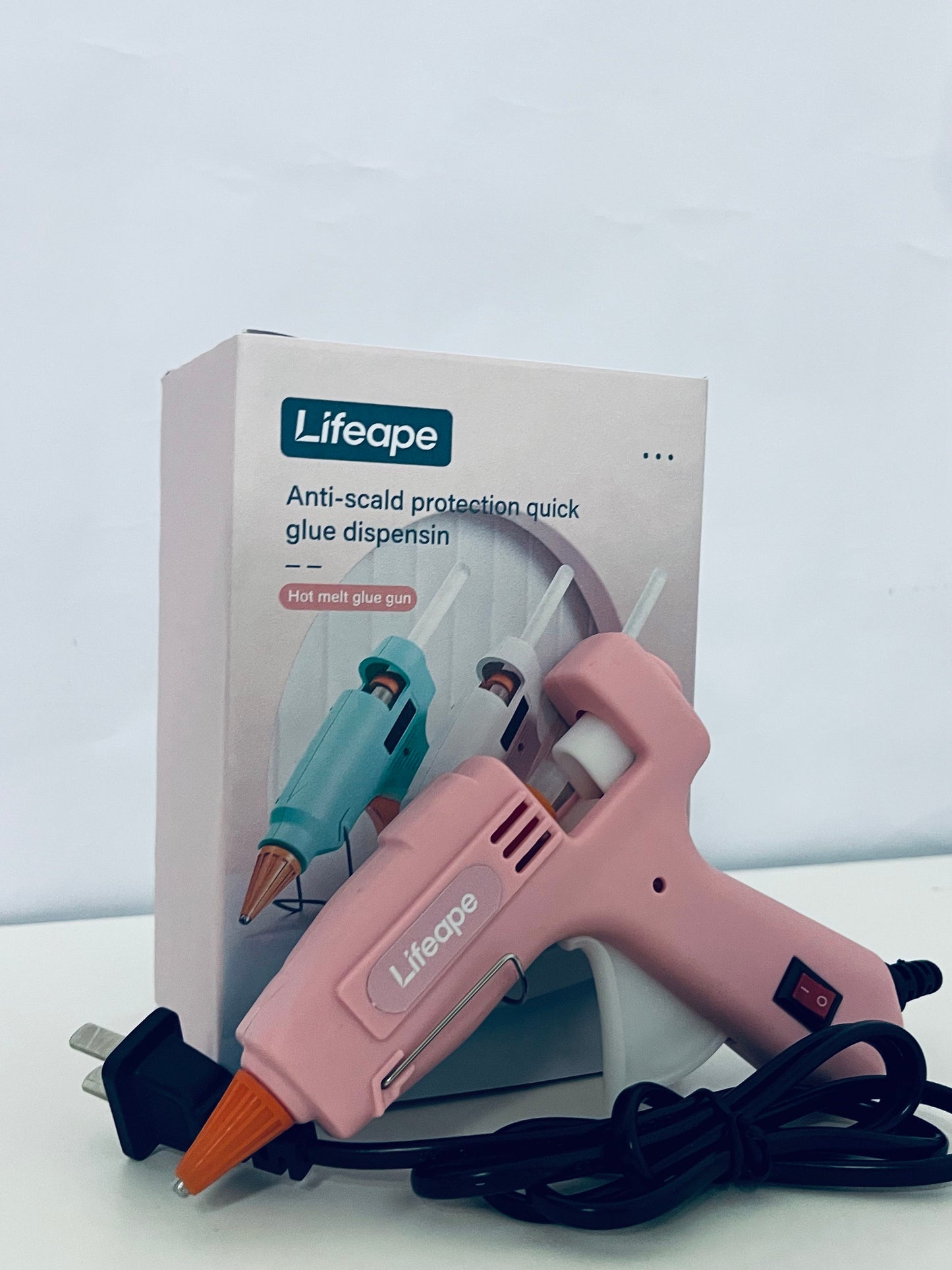 Lifeape Hot Melt Glue Gun, Anti-Scald & Quick Glue Dispensing, Pink Aesthetic, Must-Have for DIY Crafts & Home Repairs