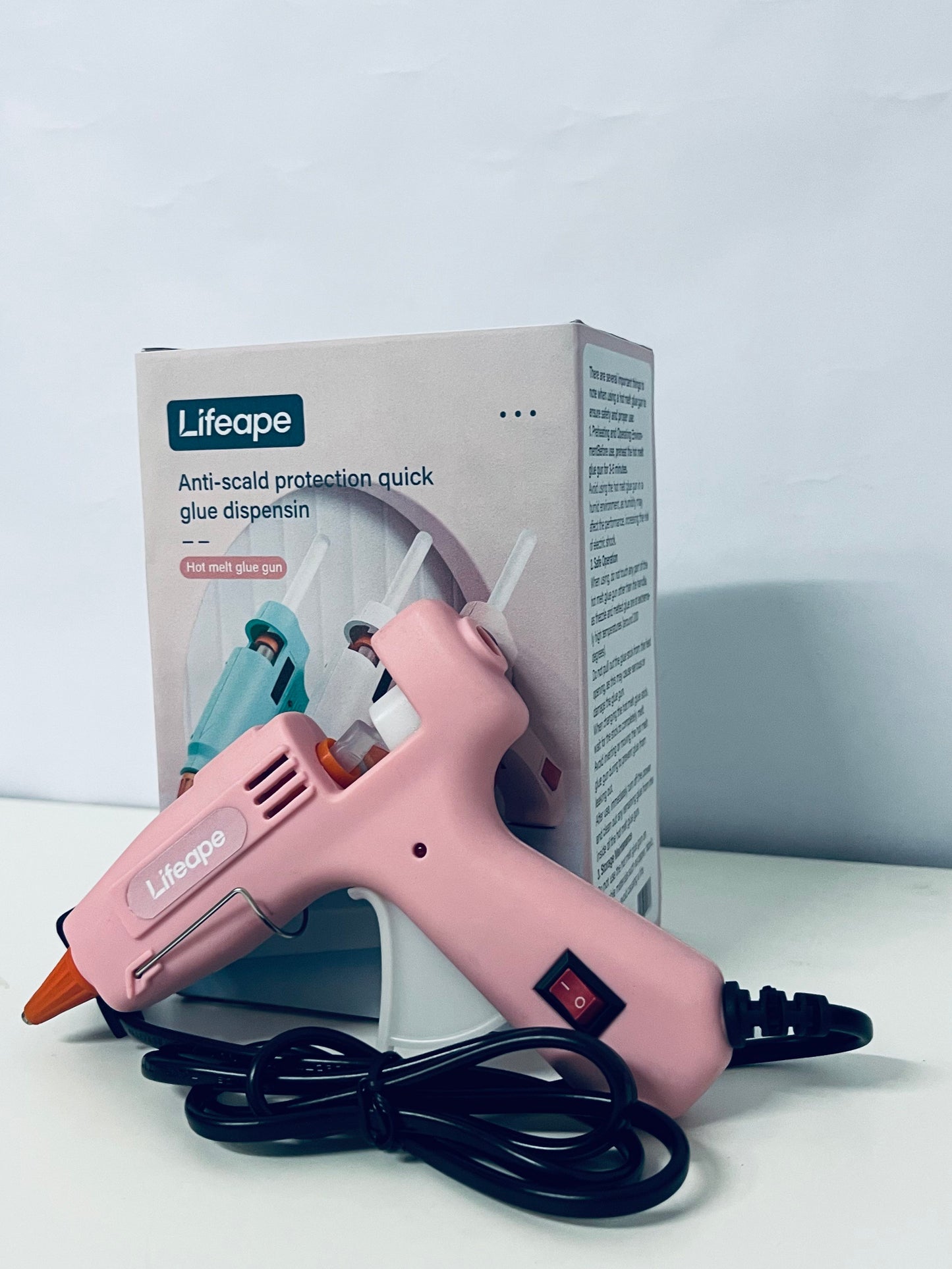 Lifeape Hot Melt Glue Gun, Anti-Scald & Quick Glue Dispensing, Pink Aesthetic, Must-Have for DIY Crafts & Home Repairs