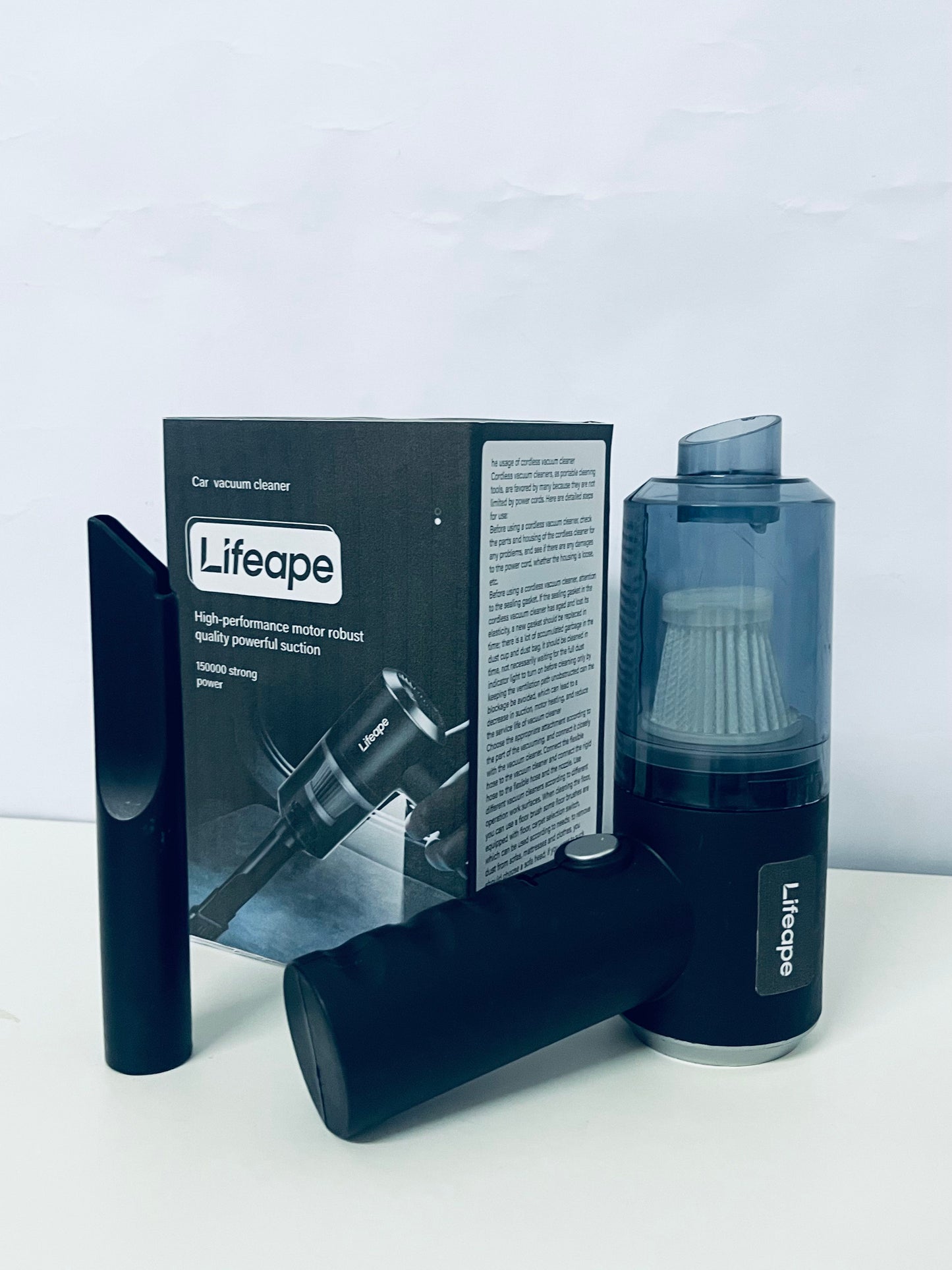 Lifeape Car Vacuum Cleaner, Handheld Portable High-Suction Cleaner for Car Interior, High-Performance Motor Multi-Scenario Dust Remover