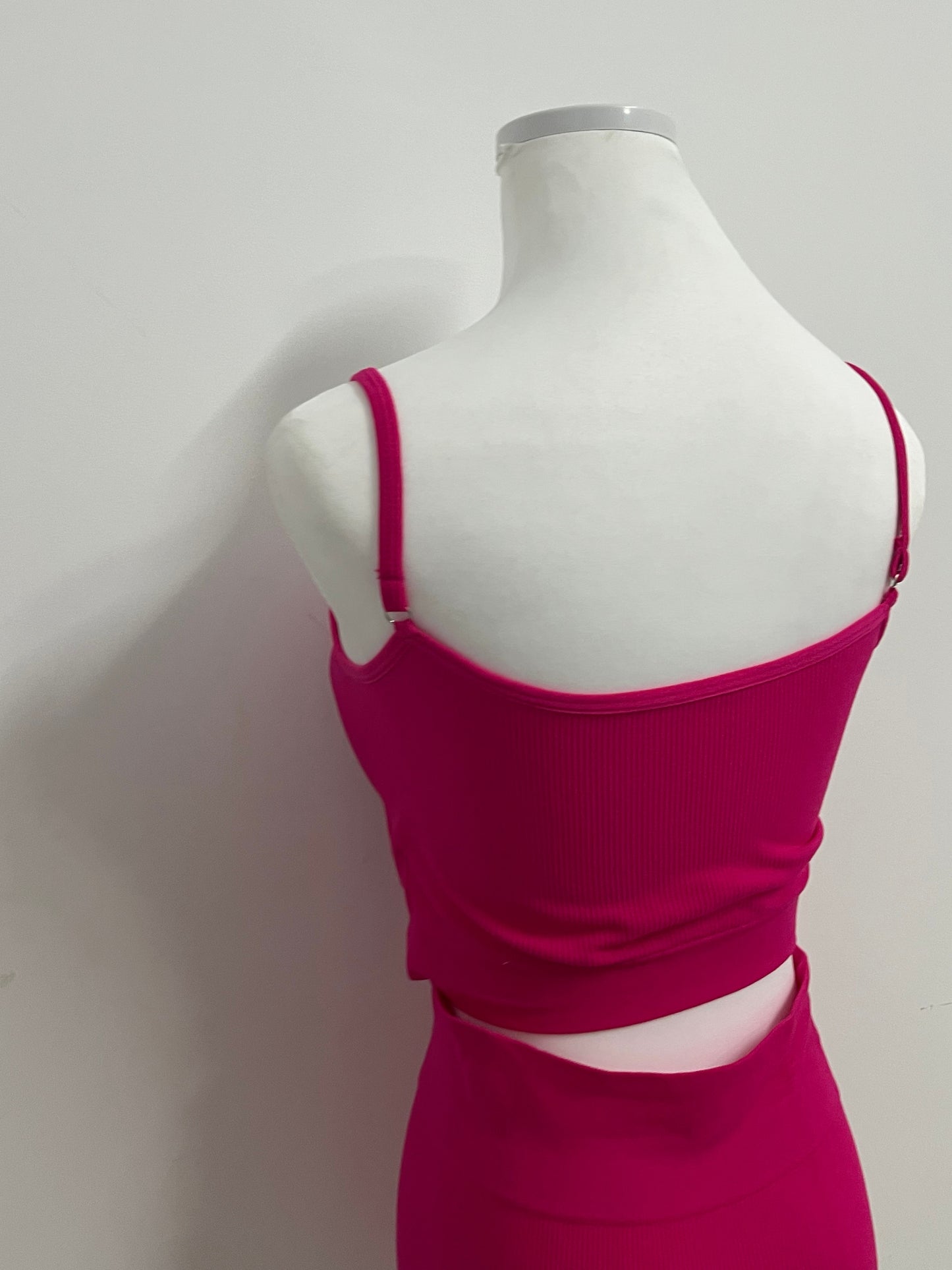 Likeen Pink Sports Set | Spaghetti Strap Cropped Top + High-Waisted Shorts - 2-Piece Set for Yoga, Workout & Casual Wear