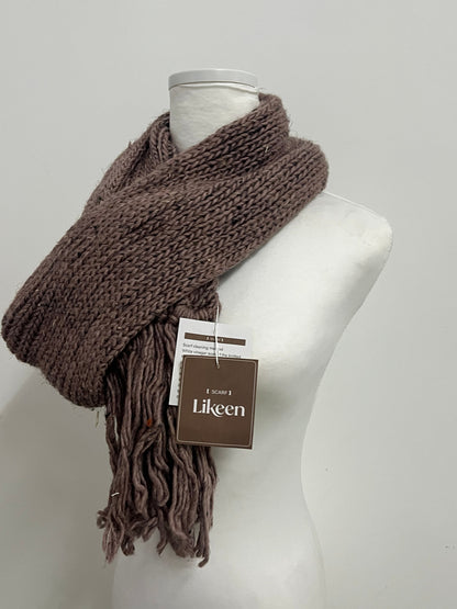 Likeen Chunky Knit Warm Tassel Scarf - Perfect Blend of Fashion and Warmth for Autumn & Winter