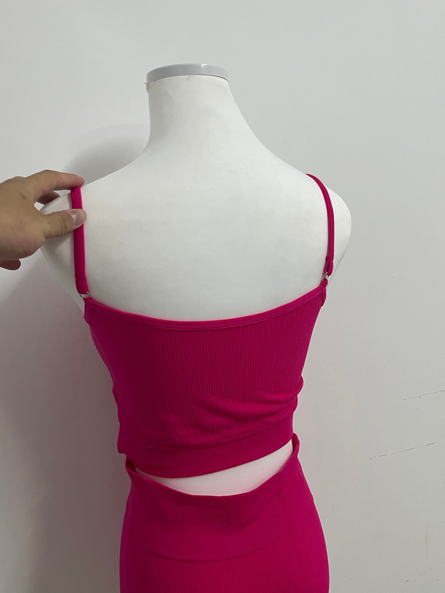 Likeen Pink Sports Set | Spaghetti Strap Cropped Top + High-Waisted Shorts - 2-Piece Set for Yoga, Workout & Casual Wear
