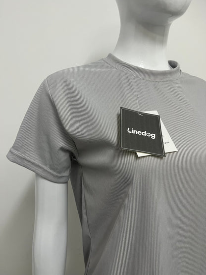 【Linedog Ribbed Crew Neck T-Shirt】—— Versatile Basic for Effortless Everyday Style