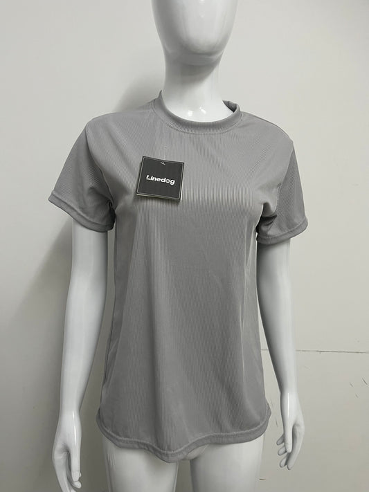 【Linedog Ribbed Crew Neck T-Shirt】—— Versatile Basic for Effortless Everyday Style