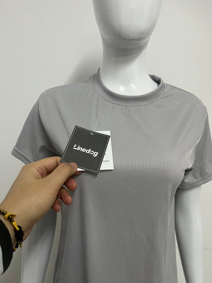 【Linedog Ribbed Crew Neck T-Shirt】—— Versatile Basic for Effortless Everyday Style