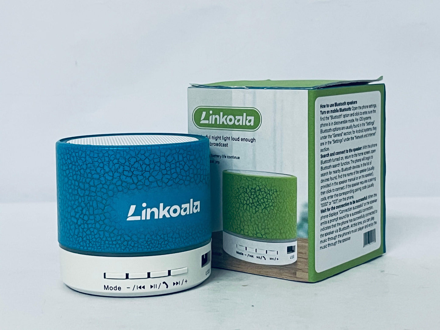 Linkoala Mini Bluetooth Speaker with Colorful Night Light | Long Battery Life Portable Wireless Small Speaker, Support Bluetooth/USB Multi-mode Playback